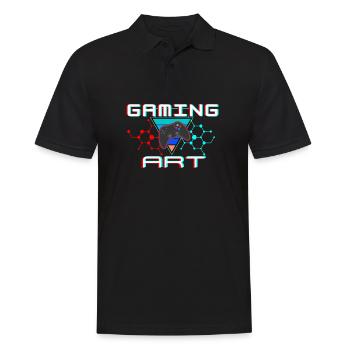 Neon Gaming Art: Controller & Hex Grid - Männer Poloshirt - Schwarz - Vorne - Kai (181cm)