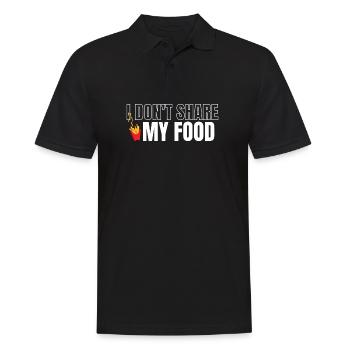 Ne partage pas ma nourriture - Polo Homme - noir - Devant - Kai (181cm)