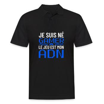 Je Suis Né Gamer ADN - Men's Polo Shirt - black - Front - Kai (181cm)
