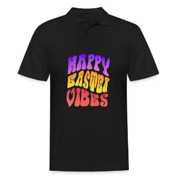 Happy Easter Vibes Frohes Osterfest - Männer Poloshirt - Schwarz - Vorne - Kai (181cm)