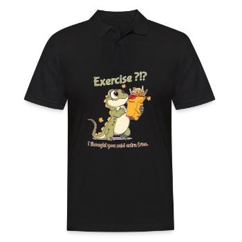 Exercise I Thought You Said Extra Fries - Men's Polo Shirt - black - Front - Kai (181cm)