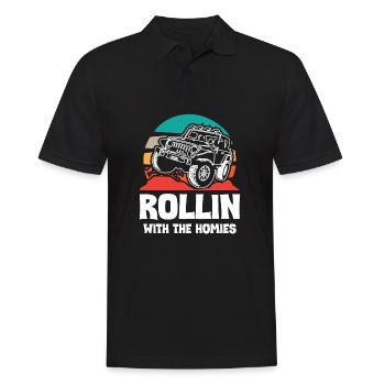 Jeeps Rollin avec The Homies - Polo Homme - noir - Devant - Kai (181cm)