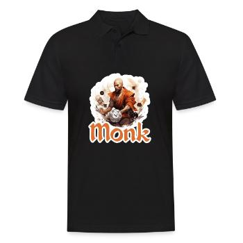 Vous incarnez un moine dans un jeu de rôle ? Parfait - Polo Homme - noir - Devant - Kai (181cm)