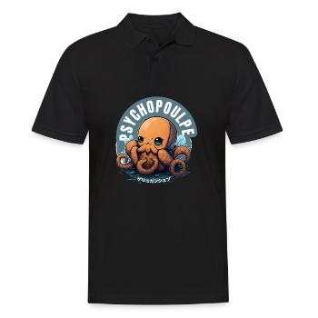 PsychoPoulpe Océan Kawaii - Polo Homme - noir - Devant - Kai (181cm)