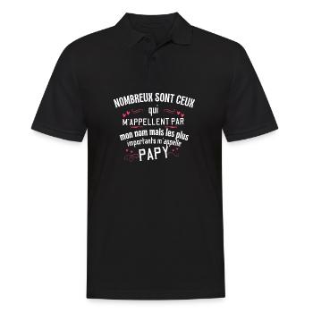 Papi: ceux qui m'appellent - Polo Homme - noir - Devant - Kai (181cm)