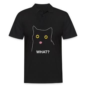 Cat What? Cat Lady Humorous - Men's Polo Shirt - black - Front - Kai (181cm)