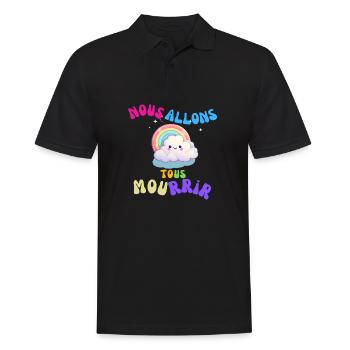Nuage Arc-en-Ciel Mignon et Mordant - Polo Homme - noir - Devant - Kai (181cm)