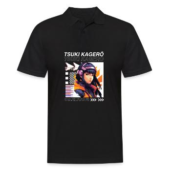 Heldin Neo-Cyber Anime DJ - Männer Poloshirt - Schwarz - Vorne - Kai (181cm)