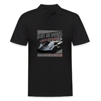 Dans un monde de vitesse automobile - Polo Homme - noir - Devant - Kai (181cm)