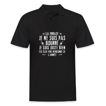 Je ne suis pas bourré juste bien - Polo Homme - noir - Devant - Kai (181cm)