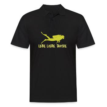 Lebe Liebe Tauchen Taucher Geschenk Tauchsport - Männer Poloshirt - Schwarz - Vorne - Kai (181cm)