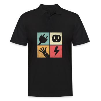 Connectors & Pastel Flashes - Men's Polo Shirt - black - Front - Kai (181cm)