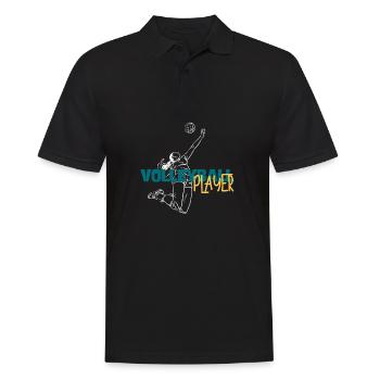 Volley Dive: Dynamic Player Duo - Men's Polo Shirt - black - Front - Kai (181cm)
