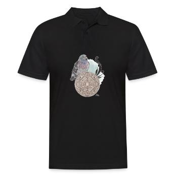 Veganuary 2024 Stadttaube - Männer Poloshirt - Schwarz - Vorne - Kai (181cm)
