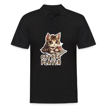 Katzen RPG Player W20 Rollenspiel Shirt - Männer Poloshirt - Schwarz - Vorne - Kai (181cm)