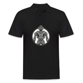 Robot Rétro Circulaire - Polo Homme - noir - Devant - Kai (181cm)