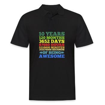 Ten Years of Being Awesome - Men's Polo Shirt - black - Front - Kai (181cm)