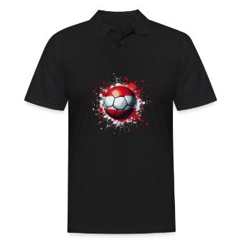 Fußball Österreich – Fan in rot weiß rot - Männer Poloshirt - Schwarz - Vorne - Kai (181cm)