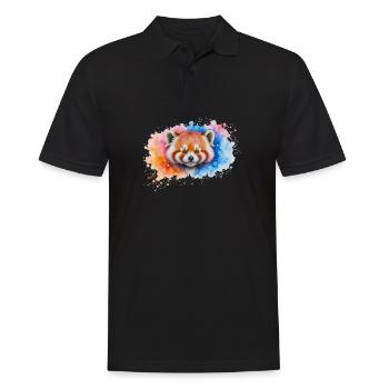 Aquarelle Red Panda Splash - Polo Homme - noir - Devant - Kai (181cm)