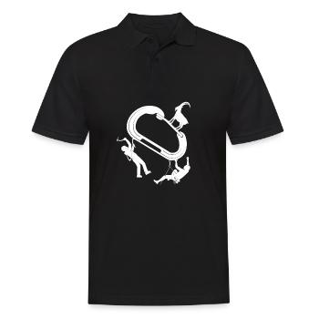 Zirkuslooping: Akrobaten um Ring - Männer Poloshirt - Schwarz - Vorne - Kai (181cm)
