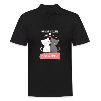 Félins amoureux pour l'autre - Polo Homme - noir - Devant - Kai (181cm)