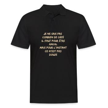 Café pour l'amitié instantanée - Polo Homme - noir - Devant - Kai (181cm)