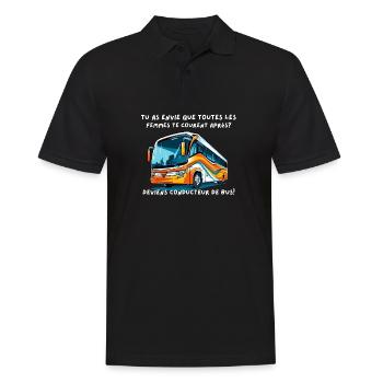 Bus flashy, rêve de chauffeur audacieux - Polo Homme - noir - Devant - Kai (181cm)