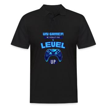 Un Gamer Level Up: Jeunesse Infinie - Polo Homme - noir - Devant - Kai (181cm)