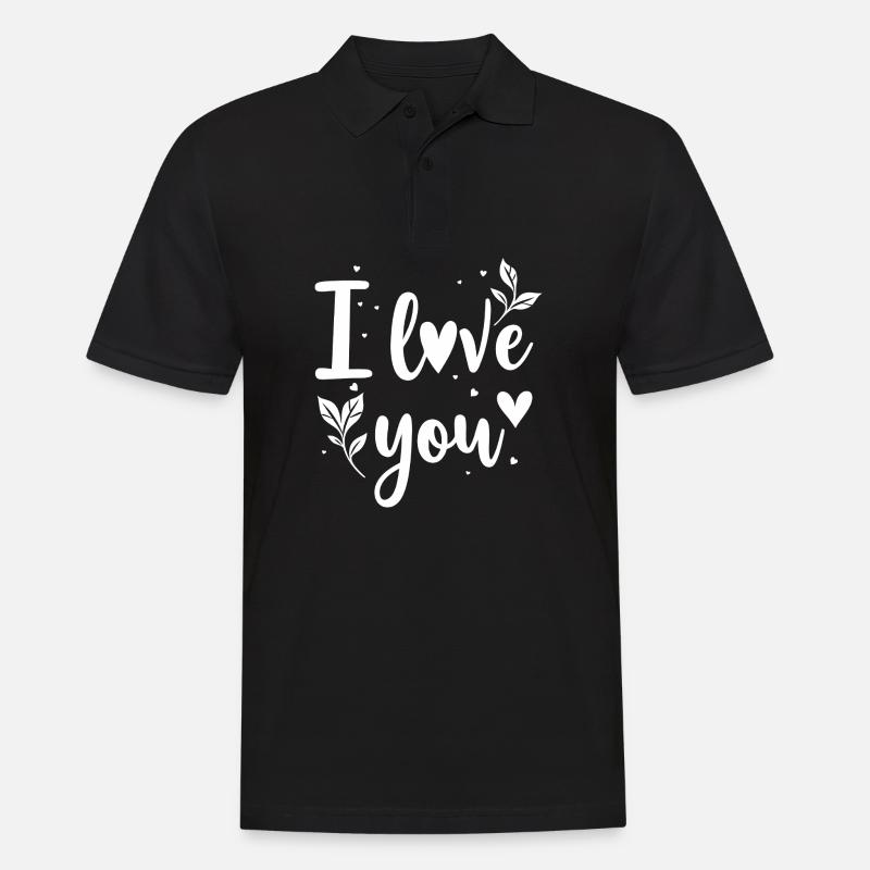 Ich liebe dich, Weiß - Männer Poloshirt - Schwarz