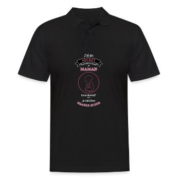 Secret Maman Grande Sœur - Polo Homme - noir - Devant - Kai (181cm)