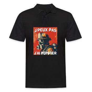 Pompier masqué – J'peux pas - Polo Homme - noir - Devant - Kai (181cm)