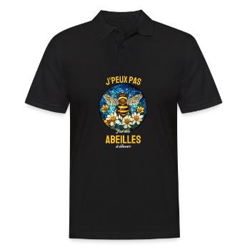 J'peux pas j'ai des abeilles – Vitrail Floral - Polo Homme - noir - Devant - Kai (181cm)