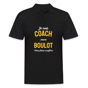 Coach Mon Travail: Humour - Polo Homme - noir - Devant - Kai (181cm)