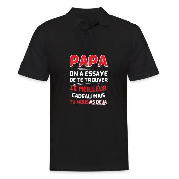 Papa: le meilleur cadeau déjà - Polo Homme - noir - Devant - Kai (181cm)
