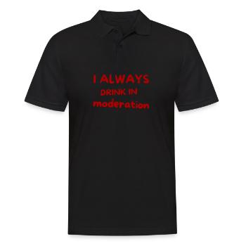 Ich trinke immer in Maßen – Red Script - Männer Poloshirt - Schwarz - Vorne - Kai (181cm)