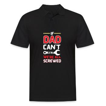 Papa Flick-Humor-Tee - Männer Poloshirt - Schwarz - Vorne - Kai (181cm)
