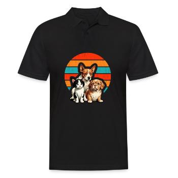 vintage chiens & chat 2026 - Polo Homme - noir - Devant - Kai (181cm)