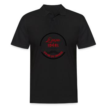 Le papa idéal moustache rétro - Polo Homme - noir - Devant - Kai (181cm)