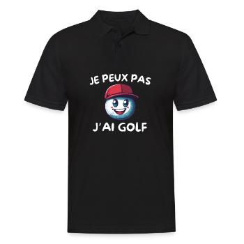 Mascotte balle de golf Cap Rouge - Polo Homme - noir - Devant - Kai (181cm)