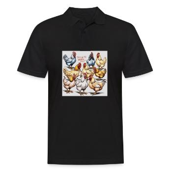 Chicken Ballet: Polyphonic Chicken Troupe - Men's Polo Shirt - black - Front - Kai (181cm)