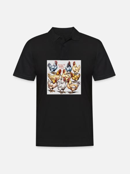 Chicken Ballet: Polyphonic Chicken Troupe - Men's Polo Shirt - black