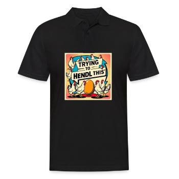 La joie du poulet – essayer de maintenir le rythme - Polo Homme - noir - Devant - Kai (181cm)