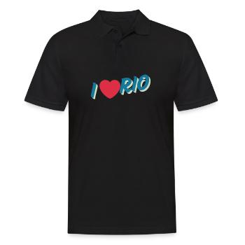 Ich liebe den Geist von Rio City - Männer Poloshirt - Schwarz - Vorne - Kai (181cm)