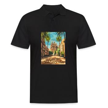De la rue Barcelona à la Sagrada Família - Polo Homme - noir - Devant - Kai (181cm)