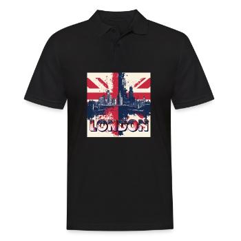 Éclaboussure Union Jack de la Skyline de Londres - Polo Homme - noir - Devant - Kai (181cm)