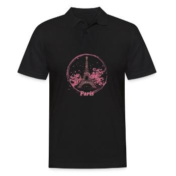 Emblème de la Fleur Rose de Paris - Polo Homme - noir - Devant - Kai (181cm)