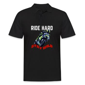 Roule dur, reste sauvage, moto rider - Polo Homme - noir - Devant - Kai (181cm)