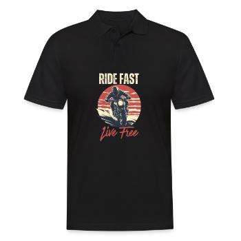 Ride Fast Live Free Moto Graphic - Polo Homme - noir - Devant - Kai (181cm)