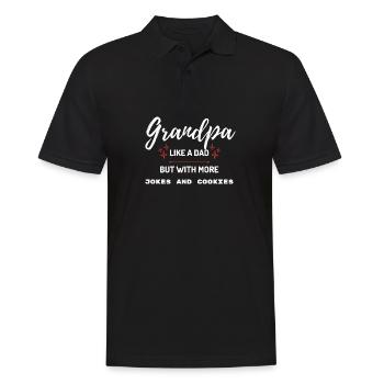 Grand-père comme papa, encore des blagues et des biscuits - Polo Homme - noir - Devant - Kai (181cm)