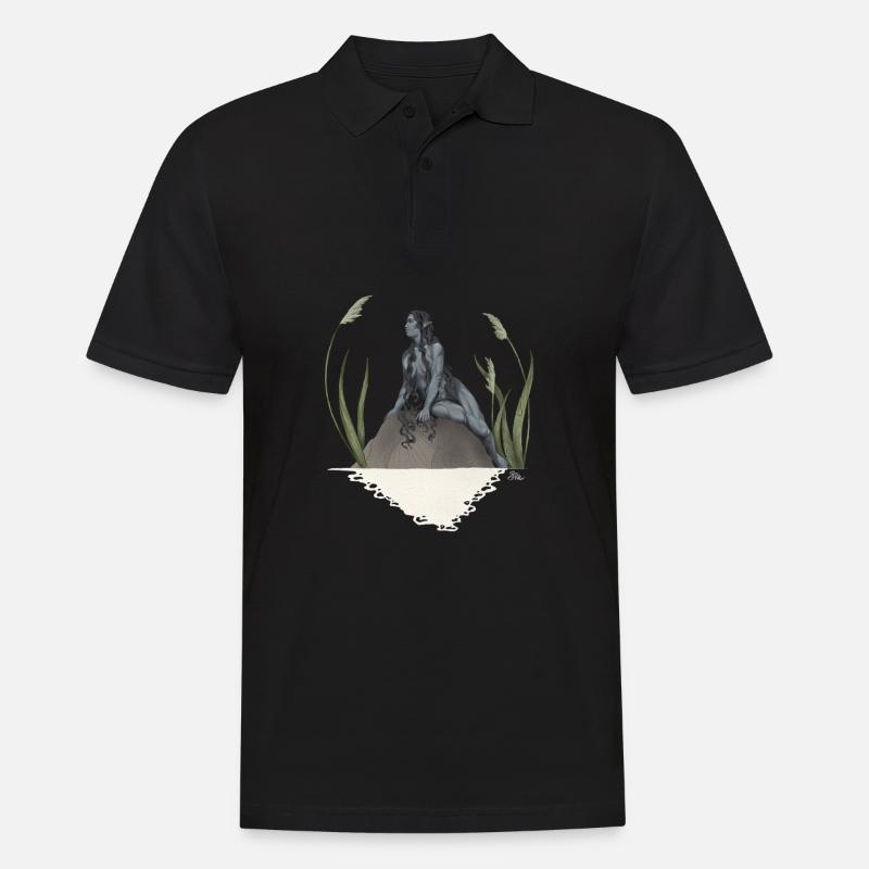 Nymphe in einem Teich - Männer Poloshirt - Schwarz